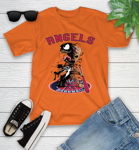 MLB Los Angeles Angels Baseball Venom Groot Guardians Of The Galaxy Youth T-Shirt 7