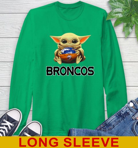 NFL Football Denver Broncos Baby Yoda Star Wars Shirt Long Sleeve T Shirt