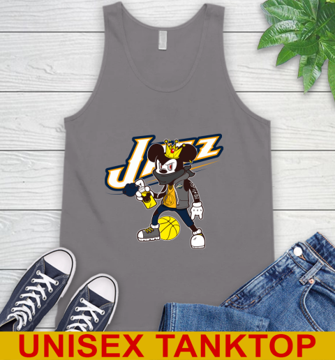 Utah Jazz NBA Basketball Mickey Peace Sign Sports Tank Top 7