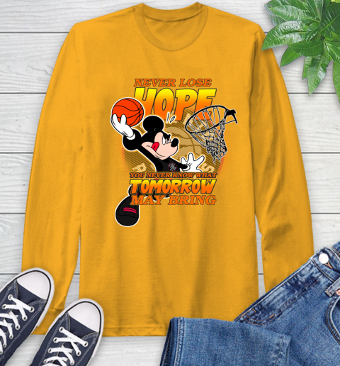 Toronto Raptors NBA Basketball Mickey Disney Never Lose Hope Long Sleeve T-Shirt 2