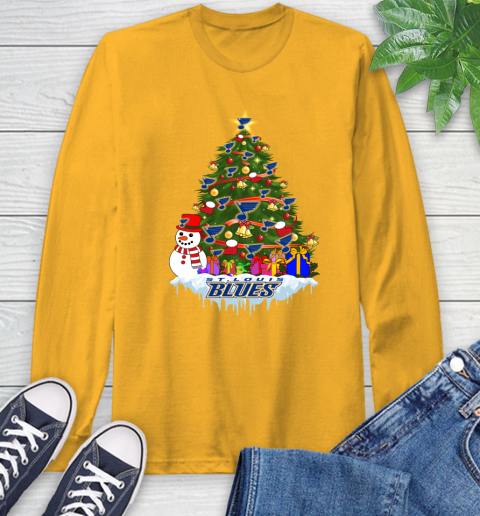St.Louis Blues Merry Christmas NHL Hockey Sports Long Sleeve T-Shirt - Image 4