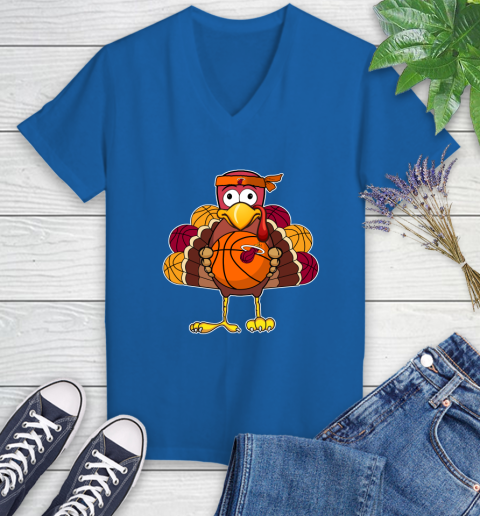 Miami Heat Turkey thanksgiving day Women's V-Neck T-Shirt 10