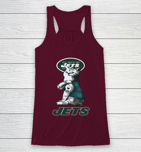 NFL Football My Cat Loves New York Jets Racerback Tank 2