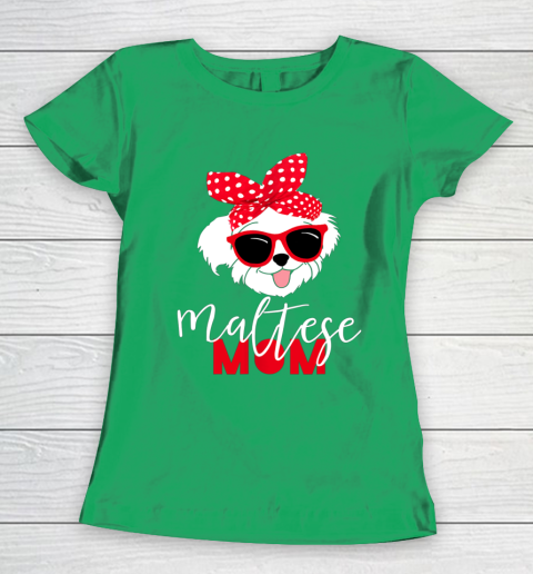 Dog Mom Shirt Dog Lovers T Shirt Maltese Mom Fur Mama Women's T-Shirt 5