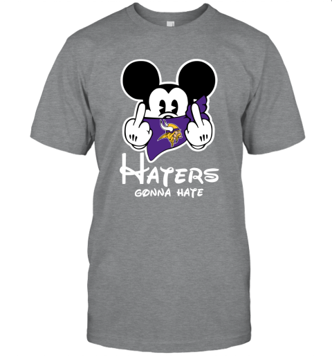 NFL Minnesota Vikings Haters Gonna Hate Mickey Mouse Disney Football T Shirt 2J3r4TGIJrI classic t shirt 2 95 151514 front sport grey