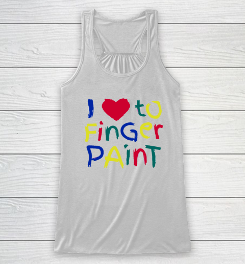 I Heart Love To Finger Paint I'm Paint Cute Couple Valentine Racerback Tank