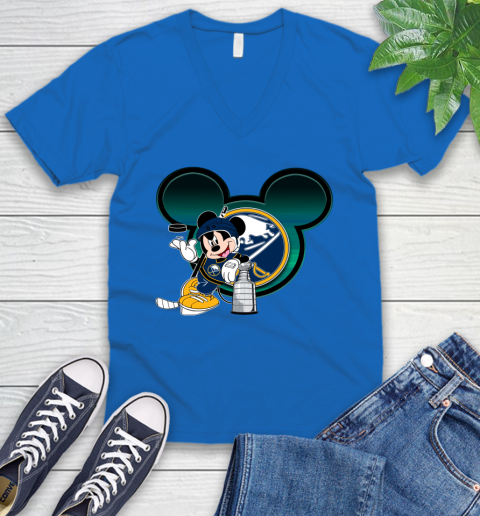 NHL Buffalo Sabres Stanley Cup Mickey Mouse Disney Hockey T Shirt V-Neck T-Shirt 6