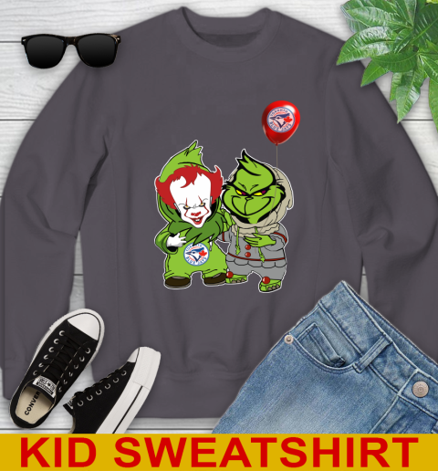 Baby Pennywise Grinch Christmas MLB Baseball Toronto Blue Jays Youth Sweatshirt 6