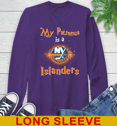 NHL Hockey Harry Potter My Patronus Is A New York Islanders Long Sleeve T-Shirt 6 NHL Hockey Harry Potter My Patronus Is A New York Islanders Long Sleeve T-Shirt - Image 6