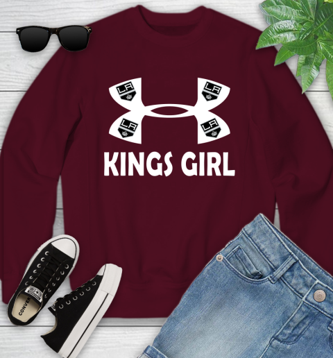 NHL Los Angeles Kings Girl Under Armour Hockey Sports Youth Sweatshirt 4