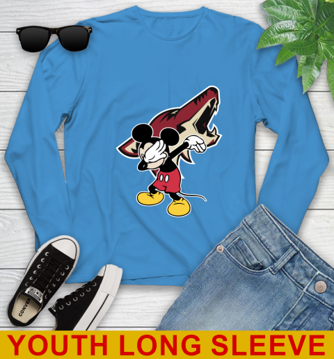 Arizona Coyotes NHL Hockey Dabbing Mickey Disney Sports Youth Long Sleeve 8