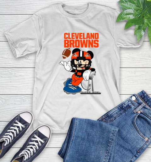NFL Cleveland Browns Mickey Mouse Disney Super Bowl Football T Shirt T-Shirt