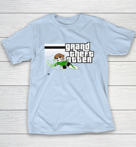 Jake Oettinger Grand Theft Otter Dallas Hockey Youth T-Shirt 5