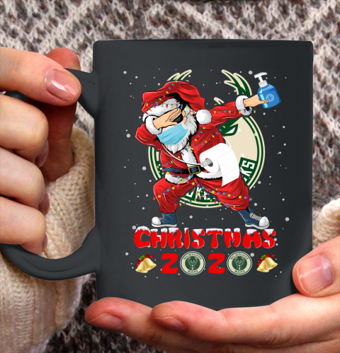 Milwaukee Bucks Funny Santa Claus Dabbing Christmas 2020 NBA Ceramic Mug 11oz 2