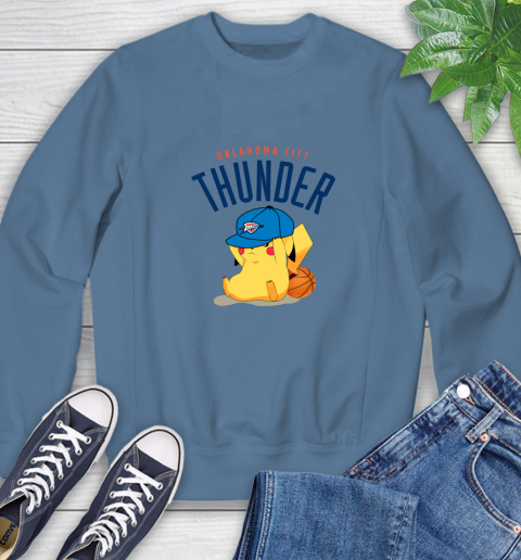 NBA Pikachu Basketball Sports Oklahoma City Thunder Sweatshirt 7