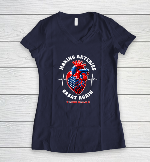 Making Arteries Great Again, Cardiac Cath Lab Women's V-Neck T-Shirt 7
