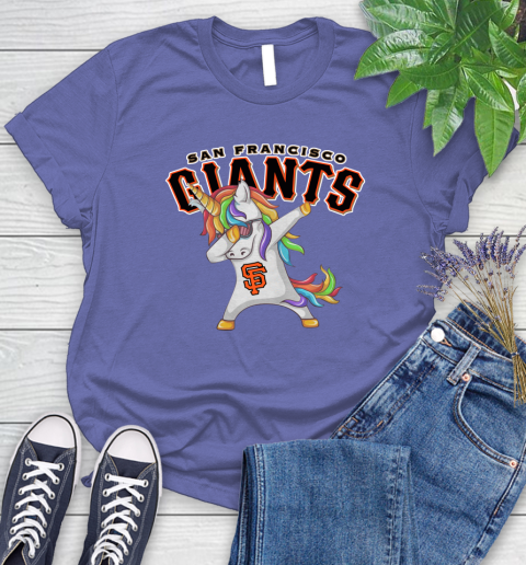 San Francisco Giants MLB Baseball Funny Unicorn Dabbing Sports Women's T-Shirt 11