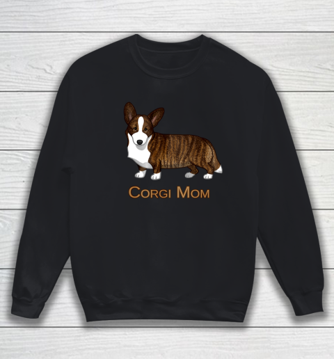 Dog Mom Shirt Black Tan Brindle Cardigan Welsh Corgi Mom Dog Lover Gift Sweatshirt