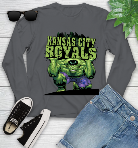 Kansas City Royals MLB Baseball Incredible Hulk Marvel Avengers Sports Youth Long Sleeve 8