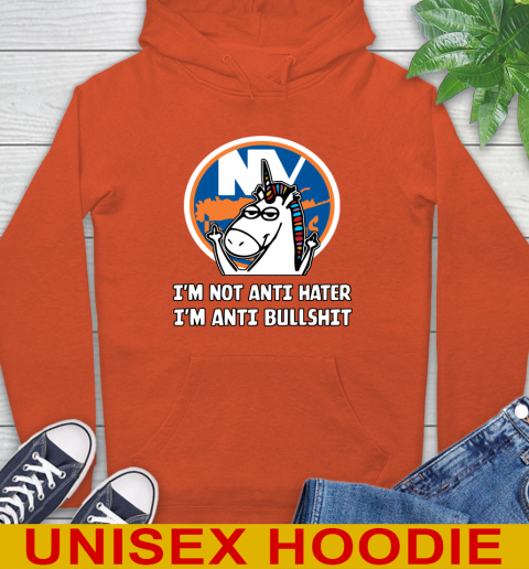 New York Islanders NHL Hockey Unicorn I'm Not Anti Hater I'm Anti Bullshit Hoodie 5