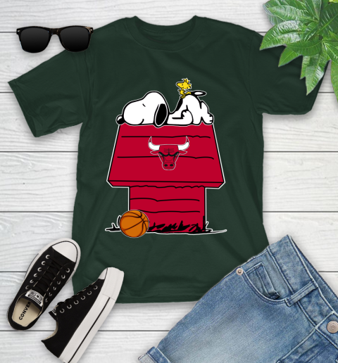 Chicago Bulls NBA Basketball Snoopy Woodstock The Peanuts Movie Youth T-Shirt 5