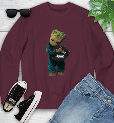 NHL Groot Guardians Of The Galaxy Hockey Sports Vancouver Canucks Youth Sweatshirt 5