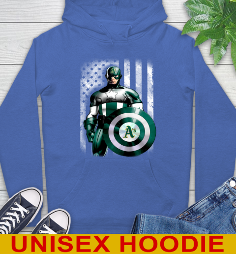 Oakland Athletics MLB Baseball Captain America Marvel Avengers American Flag Shirt Hoodie 9