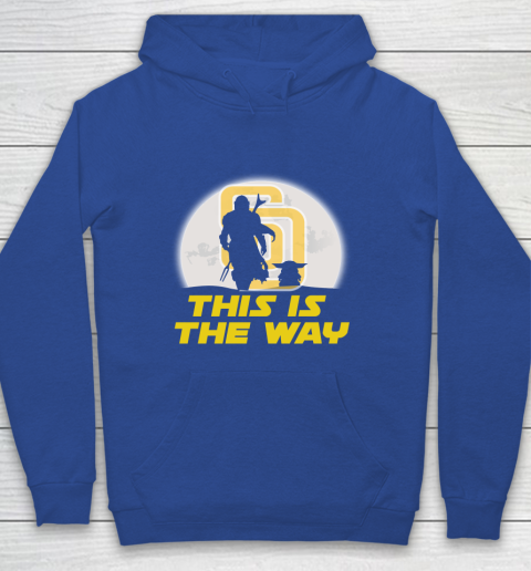 San Diego Padres MLB Baseball Star Wars Yoda And Mandalorian This Is The Way Youth Hoodie 6