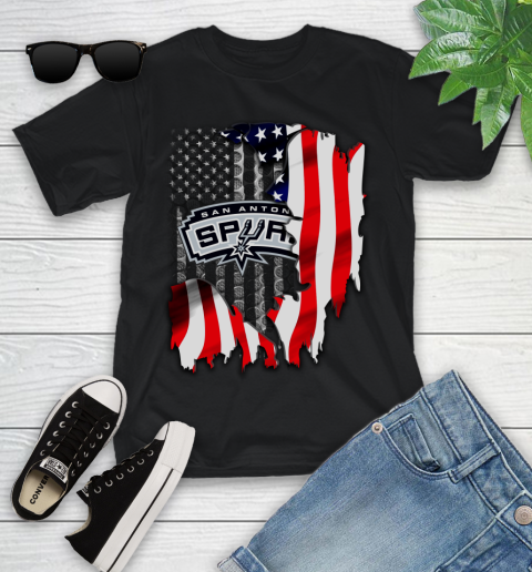 San Antonio Spurs NBA Basketball American Flag Youth T-Shirt