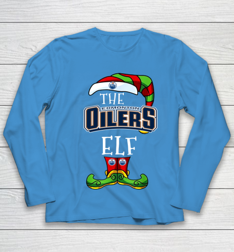 Edmonton Oilers Christmas ELF Funny NHL Youth Long Sleeve 5