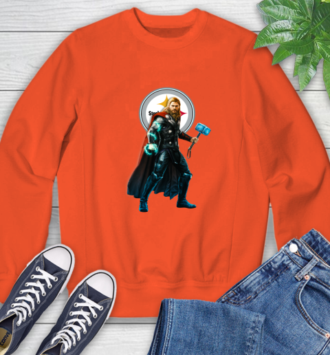 NFL Thor Avengers Endgame Football Pittsburgh Steelers Sweatshirt 4