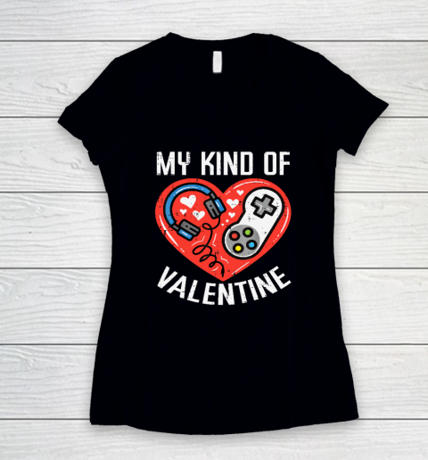 My Kind Valentine Gamer Valentines Day Gaming Women's V-Neck T-Shirt
