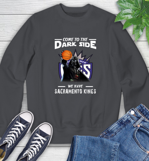 NBA Come To The Dark Side We Have Sacramento Kings Star Wars Darth Vader Basketball Sweatshirt 6