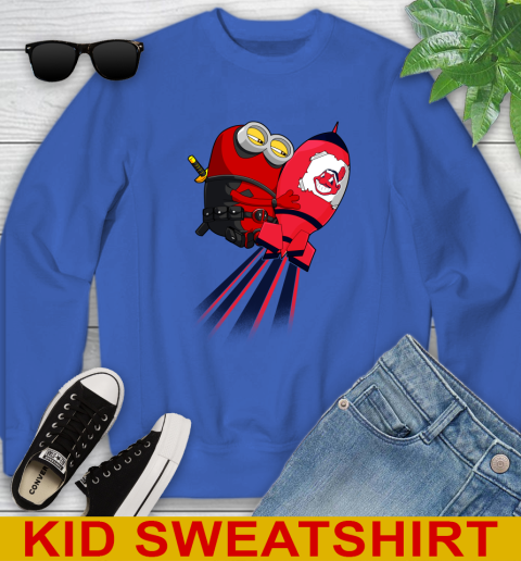 MLB Baseball Cleveland Indians Deadpool Minion Marvel Shirt Youth Sweatshirt 6