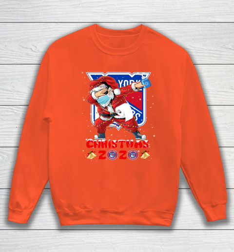 New York Rangers Funny Santa Claus Dabbing Christmas 2020 NHL Sweatshirt 3