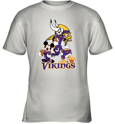 Mickey Donald Goofy The Three Minnesota Vikings Football Shirts Youth T-Shirt