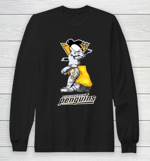 NHL My Cat Loves Pittsburgh Penguins Hockey Long Sleeve T-Shirt