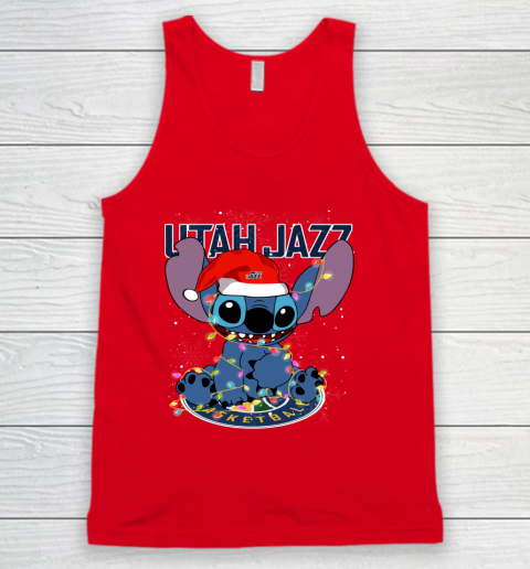 Utah Jazz NBA noel stitch Basketball Christmas Tank Top 3