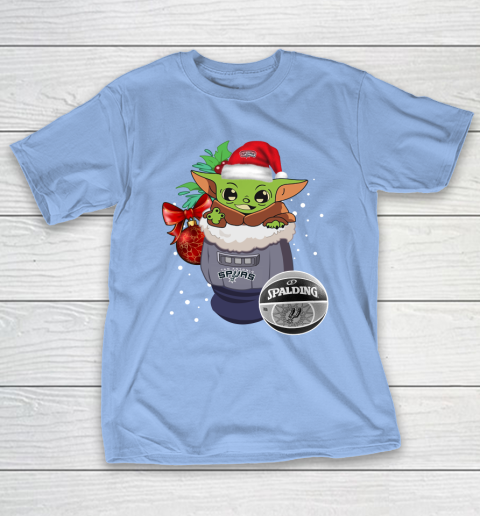 San Antonio Spurs Christmas Baby Yoda Star Wars Funny Happy NBA T-Shirt 11