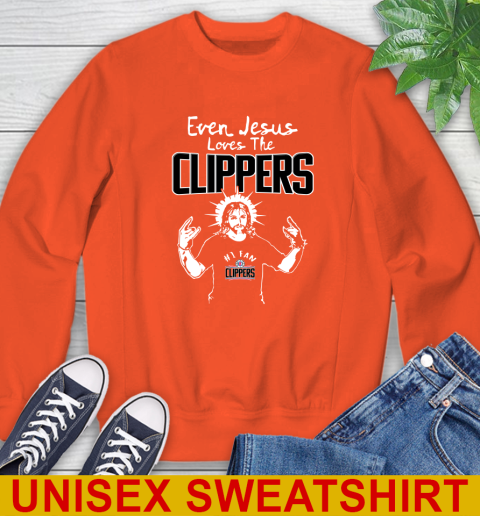 LA Clippers NBA Basketball Even Jesus Loves The Clippers Shirt Sweatshirt 3