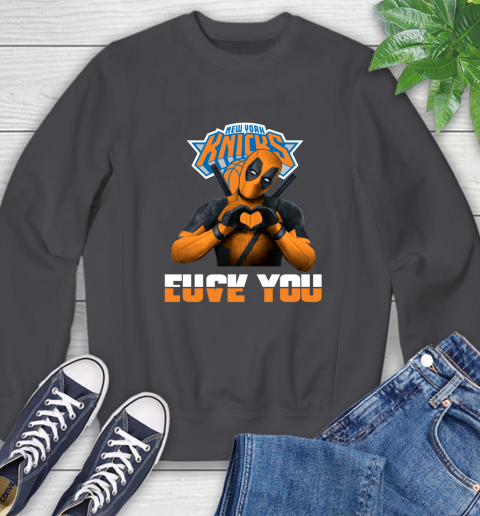 NBA New York Knicks Deadpool Love You Fuck You Basketball Sports Sweatshirt 6