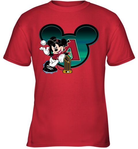 MLB Arizona Diamondbacks The Commissioner's Trophy Mickey Mouse Disney Baseball T Shirt TsKq1psrOTT youth t shirt 26 95 151514 front red