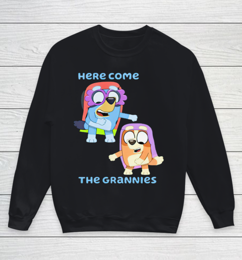 Blueys Shirt Here Come The Grannies Youth Sweatshirt