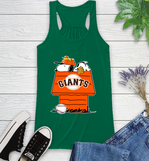 MLB San Francisco Giants Snoopy Woodstock The Peanuts Movie Baseball T Shirt_000 Racerback Tank 7