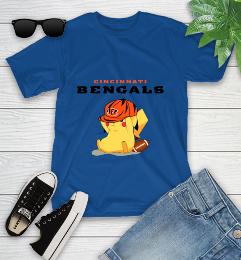NFL Pikachu Football Sports Cincinnati Bengals Youth T-Shirt 9