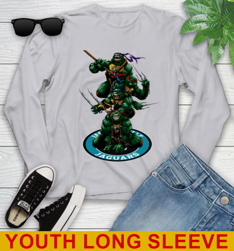 NFL Football Jacksonville Jaguars Teenage Mutant Ninja Turtles Shirt Youth Long Sleeve 6