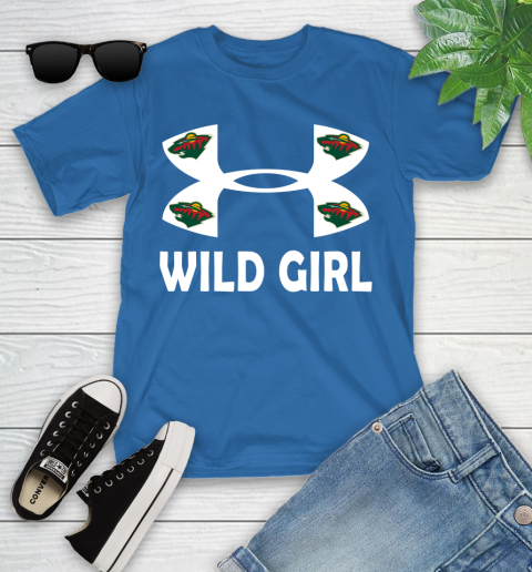 NHL Minnesota Wild Girl Under Armour Hockey Sports Youth T-Shirt 12