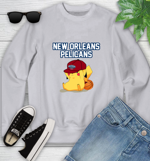 NBA Pikachu Basketball Sports New Orleans Pelicans Youth Sweatshirt 4