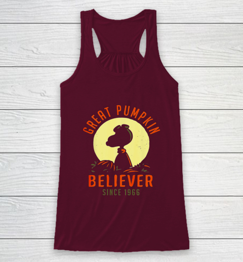 Peanuts Great Pumpkin believer since 1966 Halloween Racerback Tank 2