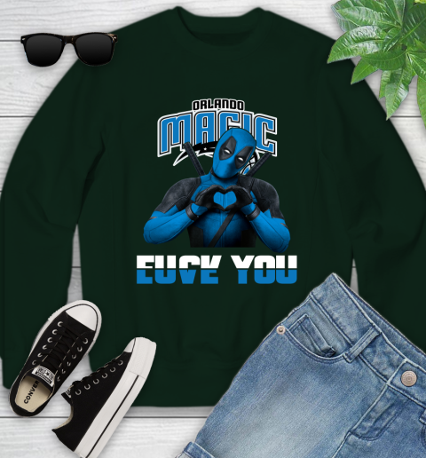 NBA Orlando Magic Deadpool Love You Fuck You Basketball Sports Youth Sweatshirt 9